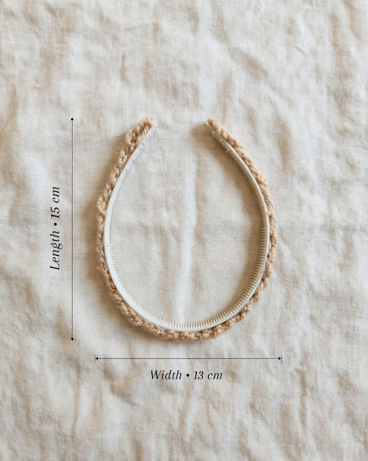 Handmade Crochet Basic Hairband – Beige | Plain Everyday Hair Band