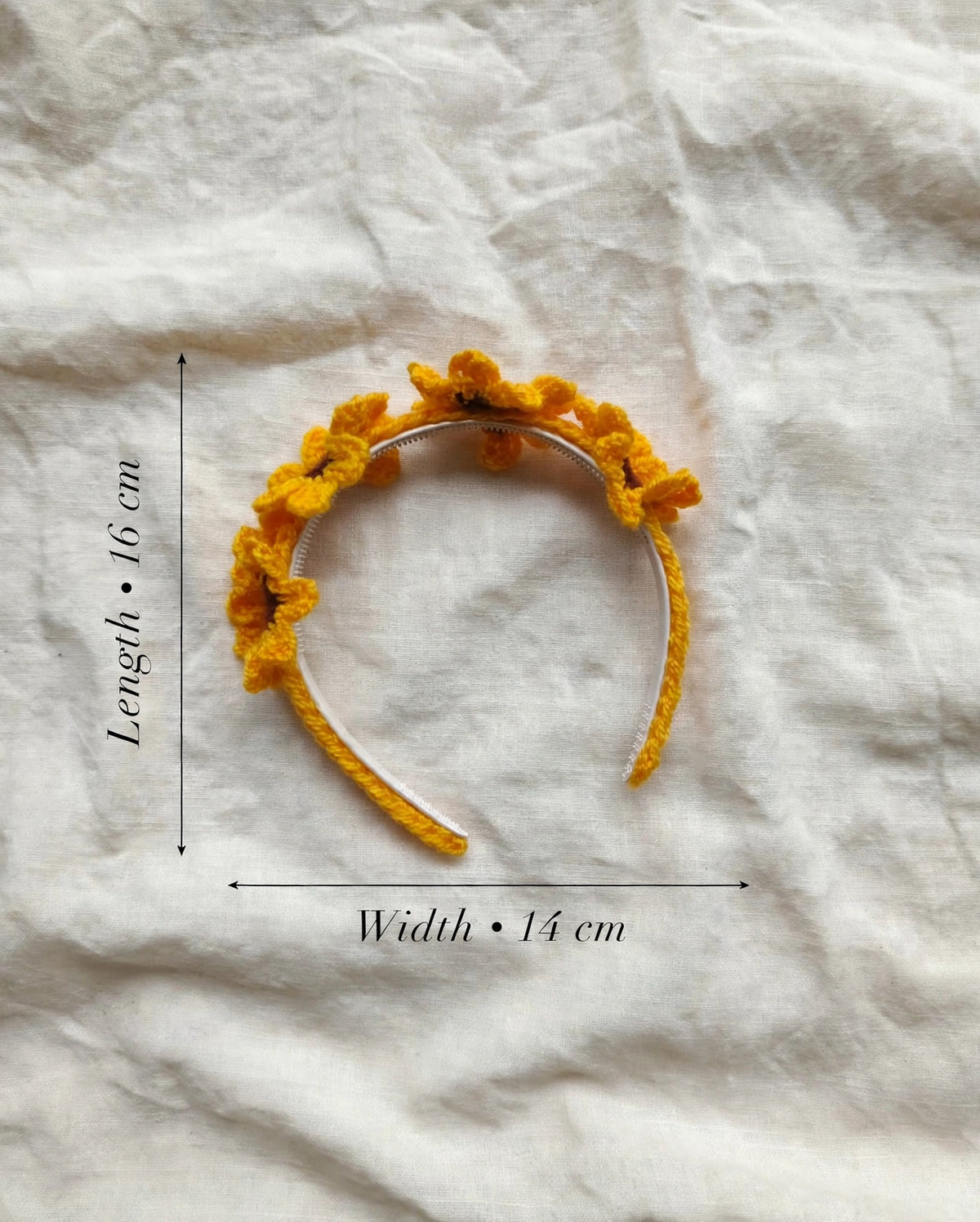 Handmade Crochet Sunflower Hairband – Yellow | Floral Hair Band