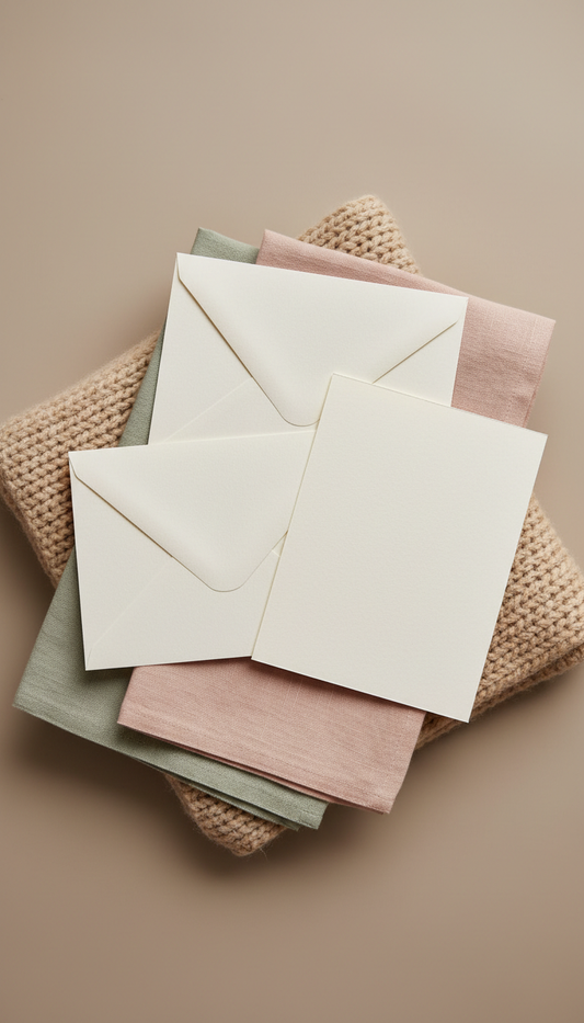 Letterpress stationery set in cream linen