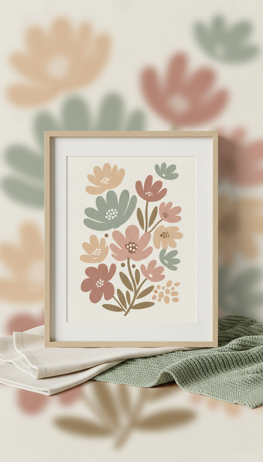 Limited edition floral art print on textured paper