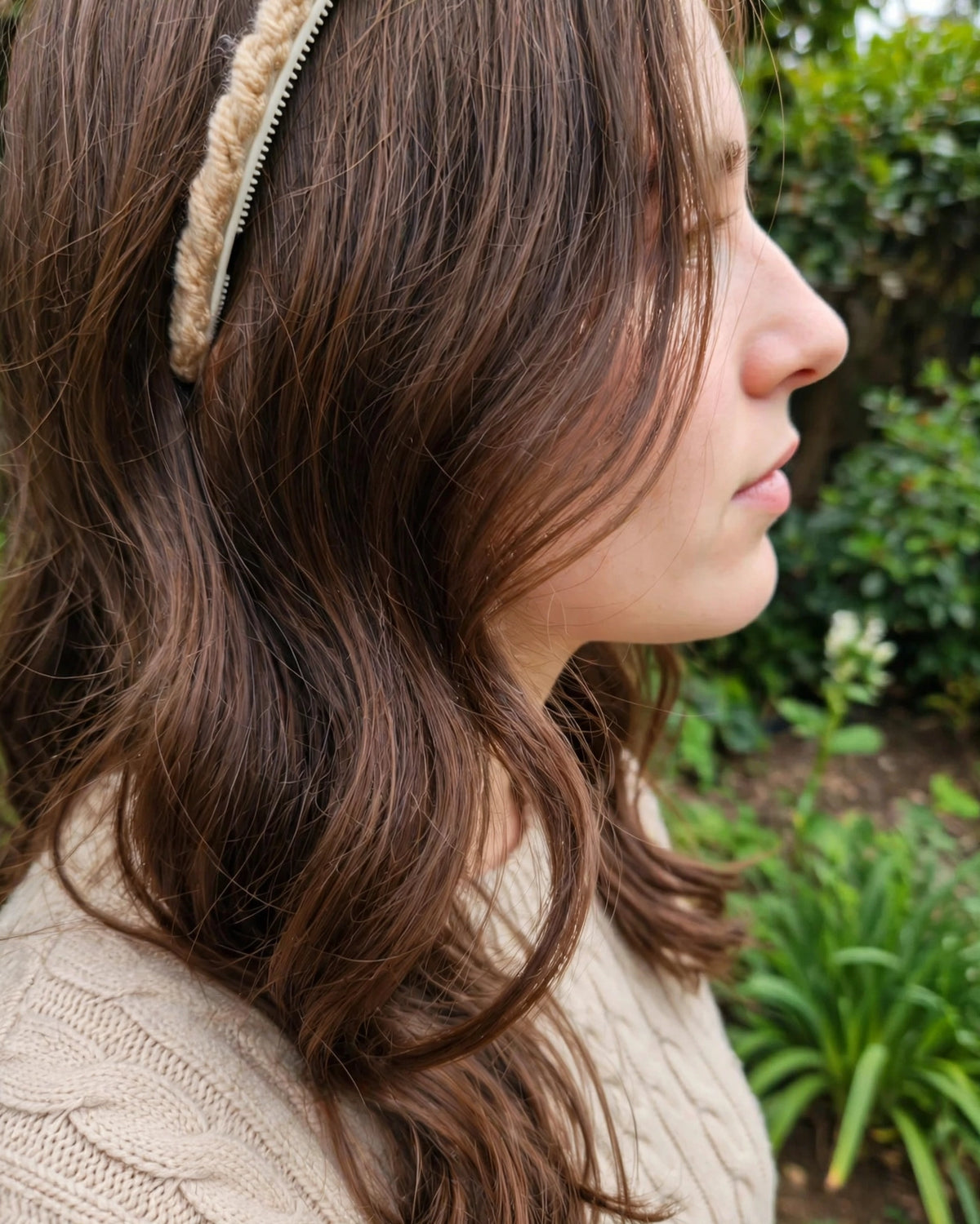 Handmade Crochet Basic Hairband – Beige | Plain Everyday Hair Band