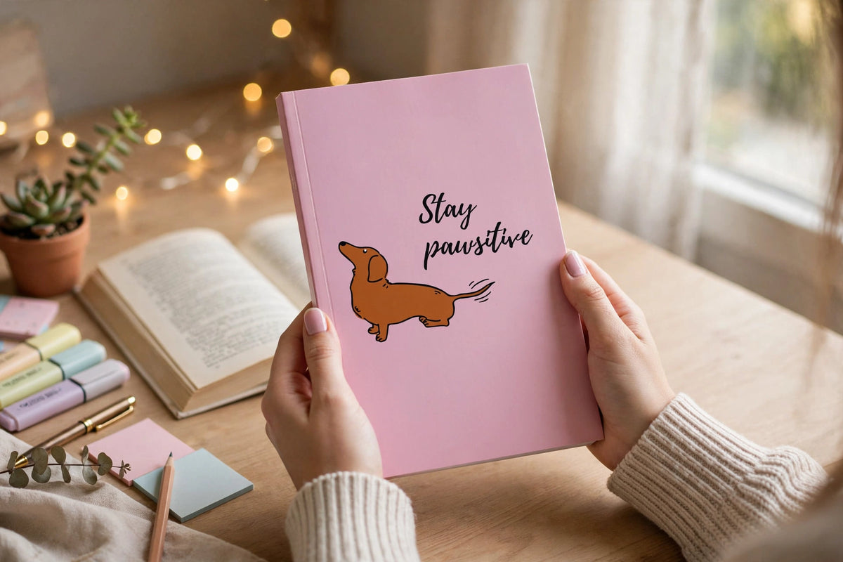 Stay Pawsitive – Cute Dog A5 Diary