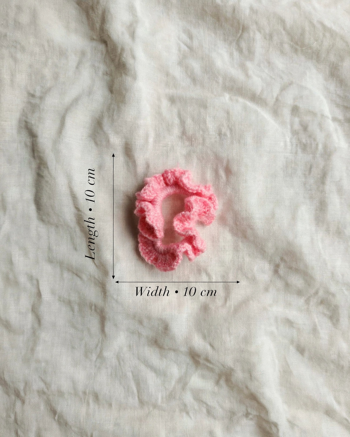Handmade Crochet Scrunchie – Baby Pink | Ruffle Hair Tie