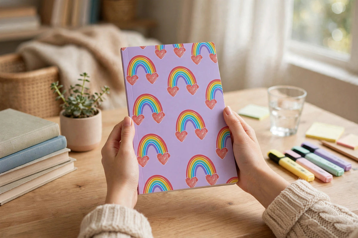 Rainbow Hearts – Lavender A5 Diary