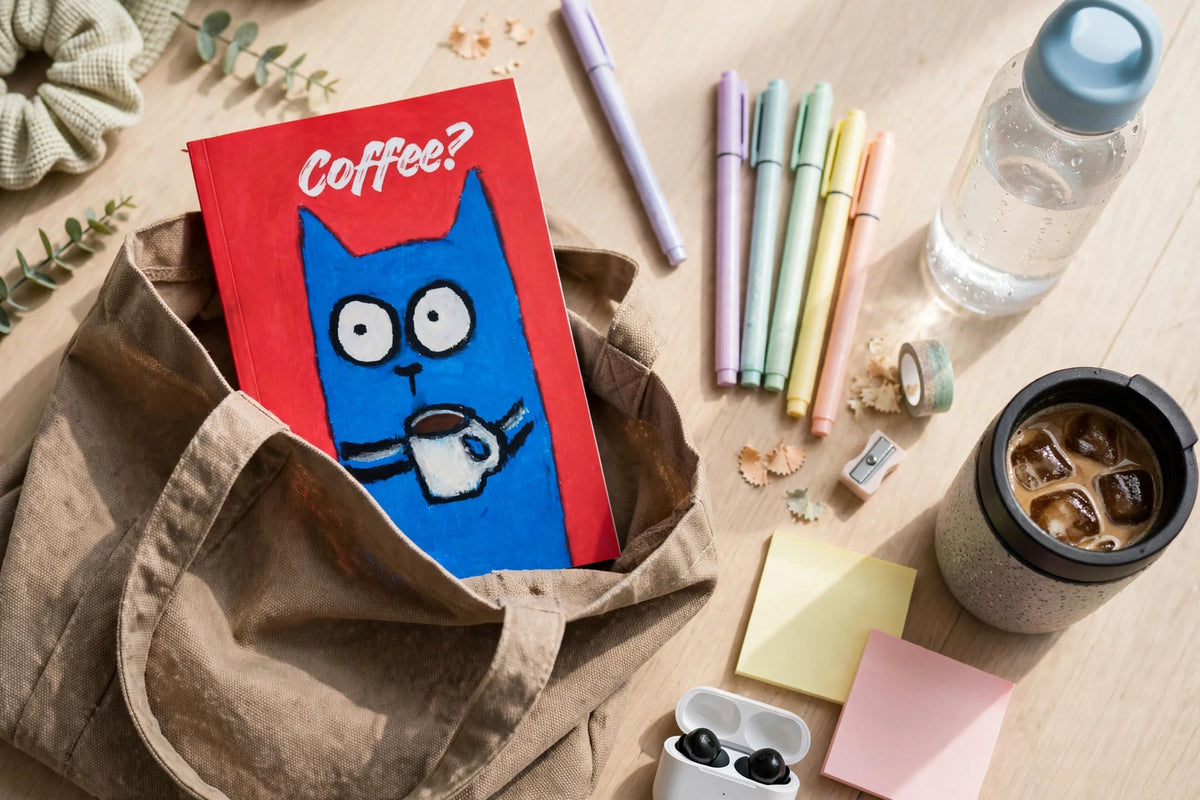 Coffee? Blue Cat – Funny Cat A5 Diary